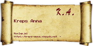 Kreps Anna névjegykártya