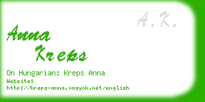 anna kreps business card